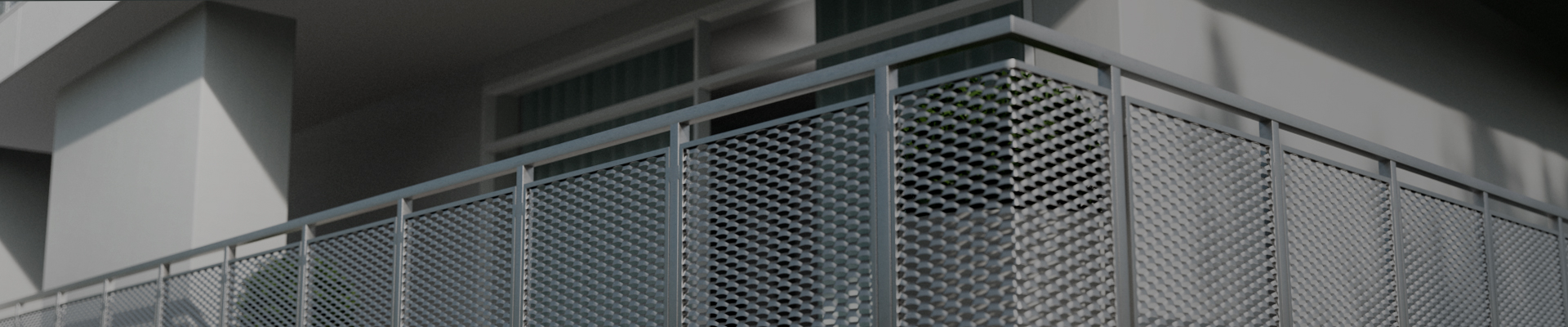 Expanded metal mesh parapets Expanded metal mesh parapets