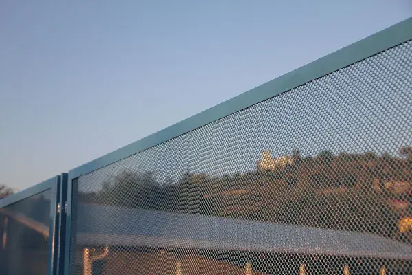 Light blue fence panel