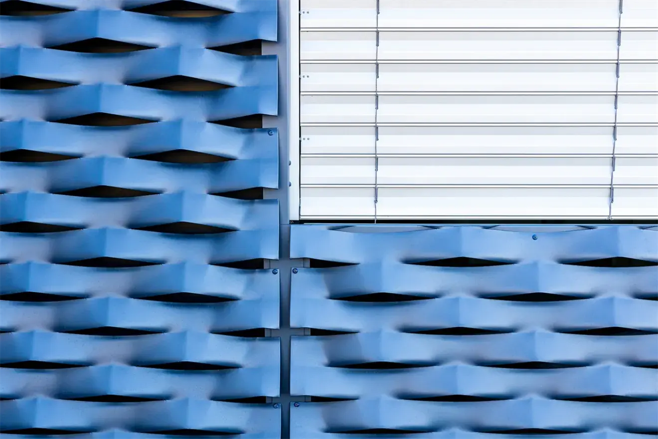 Detail of expanded metal exterior panels